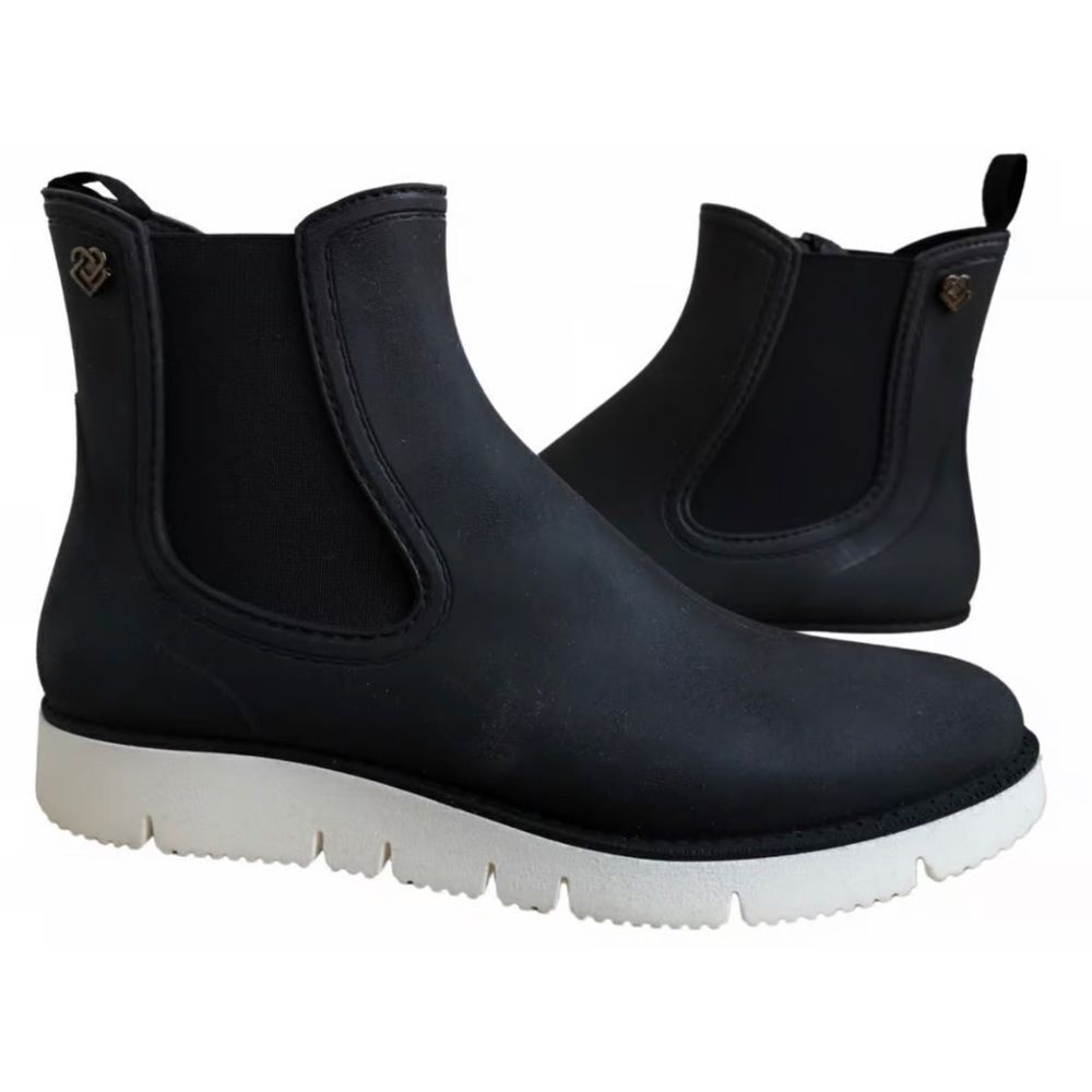 LIEBESKIND ANKLE BOOTS Black Rubber Slip On Shoes Size 38-8